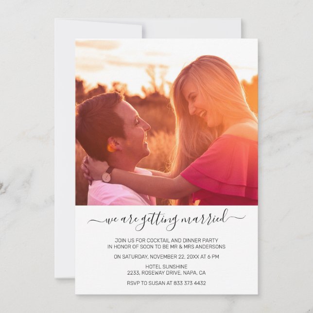 We Are Getting Married Custom Photo Engagement Invitation (Front)