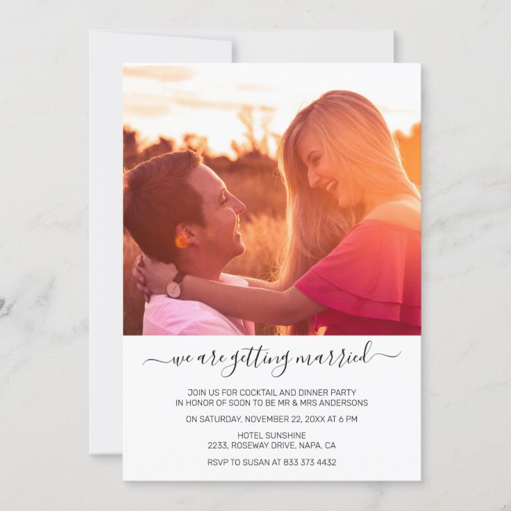 We Are Getting Married Custom Photo Engagement Invitation | Zazzle