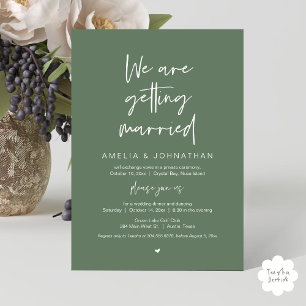 We are getting married, Elopement Dinner Dancing Invitation