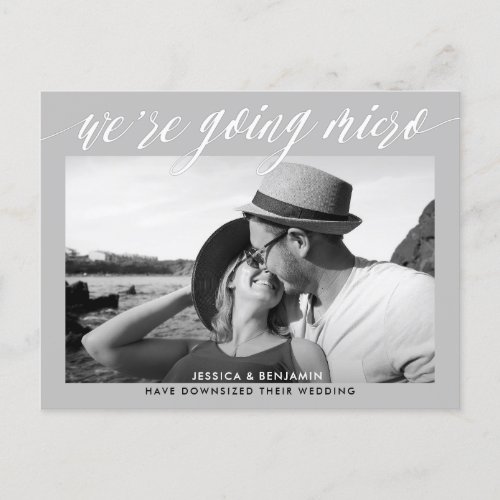 We Are Going Micro  Wedding Update Announcement Postcard