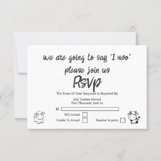 We Are Going to Say I Moo RSVP Wedding Card