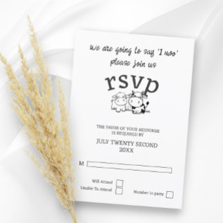 We Are Going to Say I Moo RSVP Wedding Card
