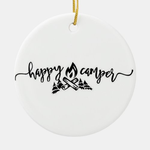 WE ARE HAPPY CAMPERS CERAMIC ORNAMENT