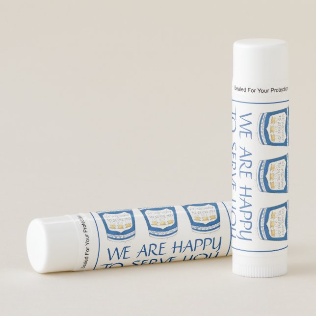We Are Happy To Serve You NYC Greek Diner Coffee Lip Balm (Front)