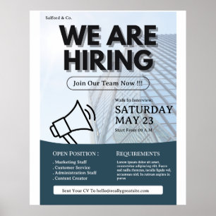 We are Hiring Flyer, Job Vacancy, Hiring Flyer Poster