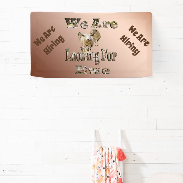 We Are Hiring, Funny Sheep Pun, Banner (Insitu)