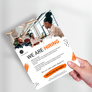 We Are Hiring Staff Custom BUSINESS logo Flyer