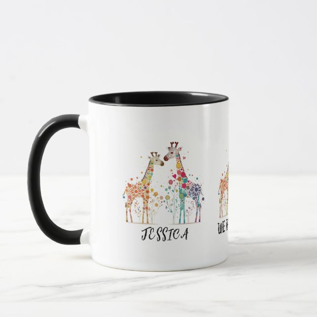 We are in love with 2 giraffes mug design (Left)