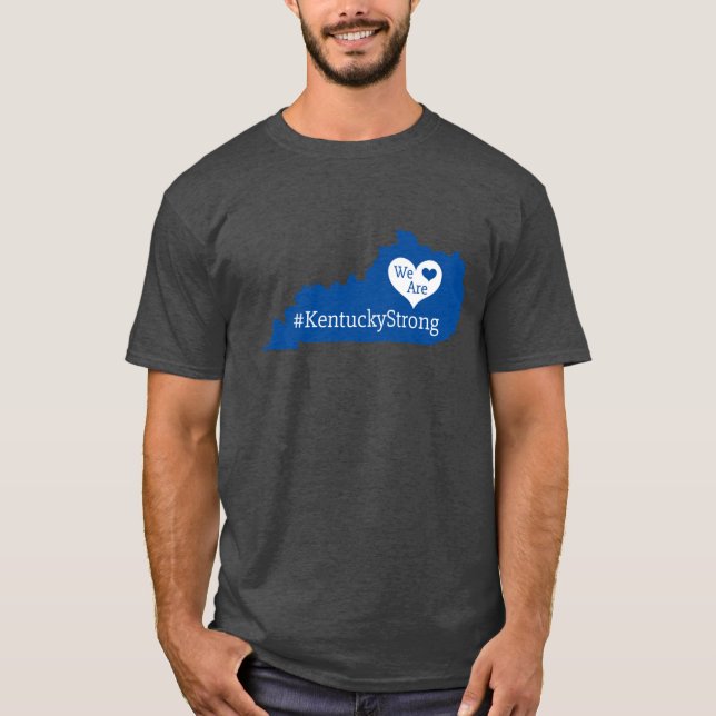 We Are KentuckyStrong State Silhouette with Heart  T-Shirt (Front)