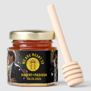 We are meant to be Custom wedding photo Honey Jar Favors