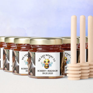 We Are Meant To Be Custom Wedding Photo Honey Jar Favors
