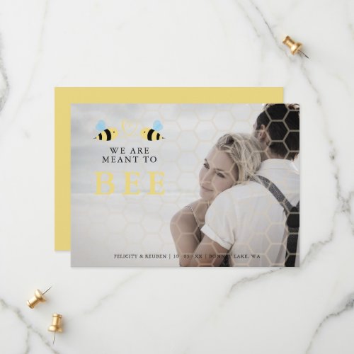 We Are meant To Bee Quote Funny Two Bees Wedding Save The Date