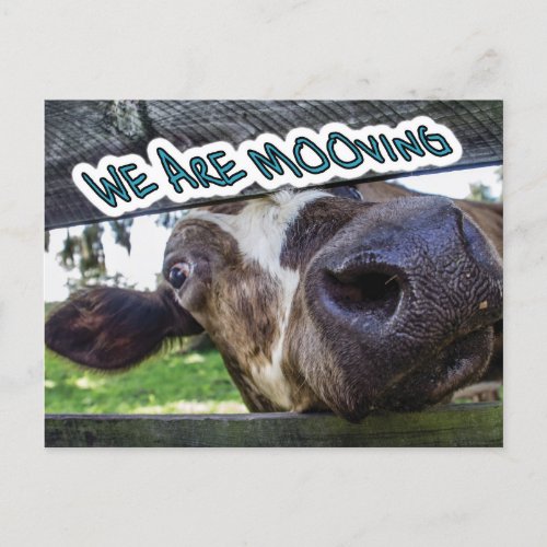 We are Mooving Announcement Postcard