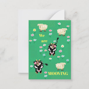 We are mooving cute note card