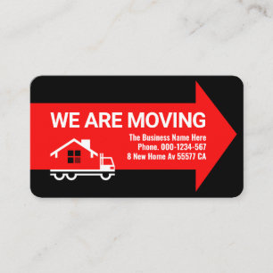 WE ARE MOVING Business Location Business Card
