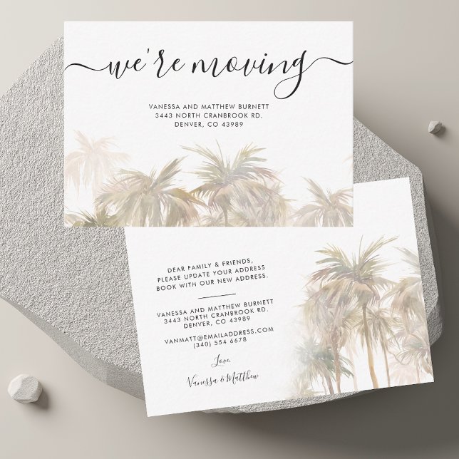 We Are Moving Palm Trees Address Change Note Card (We Are Moving Palm Trees Address Change Note Card)