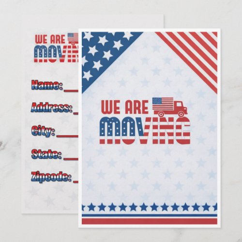 We Are Moving Patriotic Announcement Card