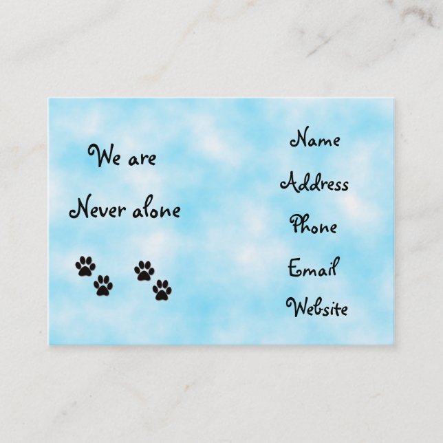 We are never alone-business cards (Front)