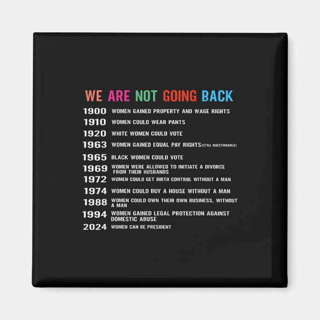 We Are Not Going Back Voting Rights  Magnet (Front)