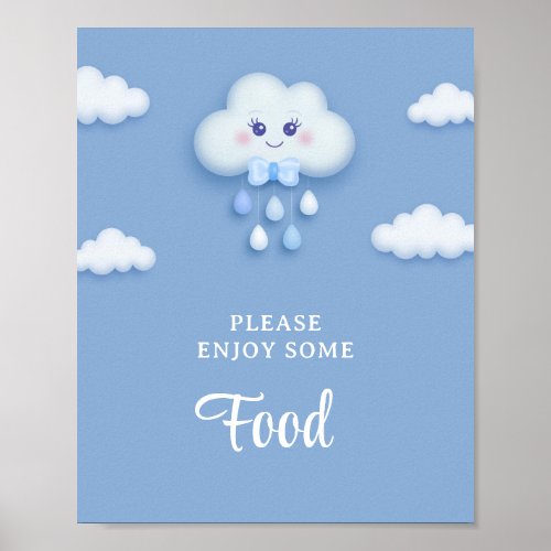 We are on cloud nine 9 boy baby shower food sign