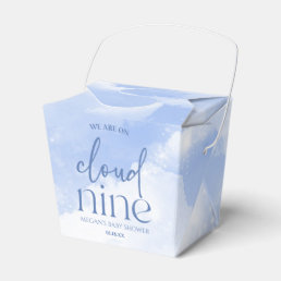 We Are On Cloud Nine Blue Baby Shower Favor Boxes
