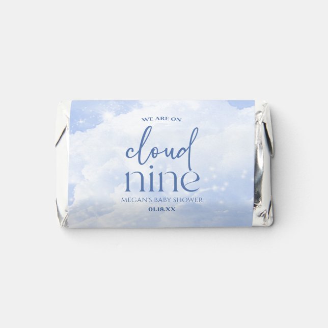 We Are On Cloud Nine Blue Baby Shower Hershey's Miniatures (Front)