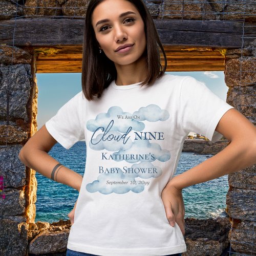 We Are On Cloud Nine Blue Boy Baby Shower Tri_Blend Shirt