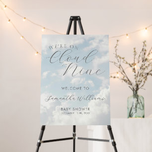 We Are On Cloud Nine Blue Clouds Baby Shower Foam Board