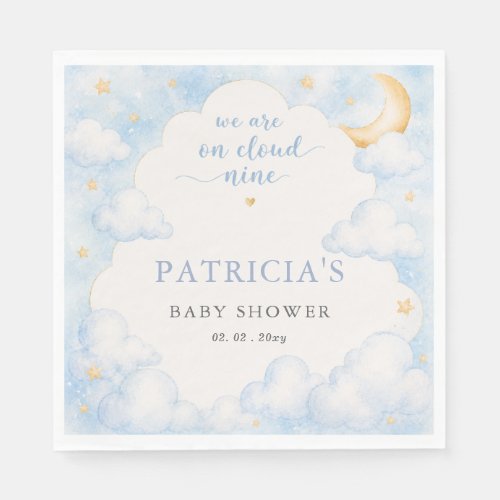 We are on Cloud Nine Boy Baby Shower Napkins