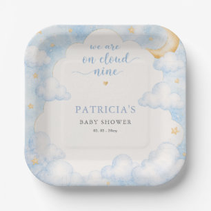 We are on Cloud Nine Boy Baby Shower Paper Plates