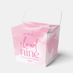 We Are On Cloud Nine Pink Baby Shower Favor Boxes