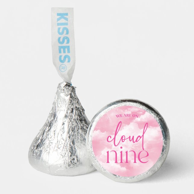 We Are On Cloud Nine Pink Baby Shower Hershey®'s Kisses® (Front)