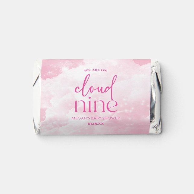 We Are On Cloud Nine Pink Baby Shower Hershey's Miniatures (Front)