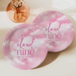 We Are On Cloud Nine Pink Baby Shower Paper Plates<br><div class="desc">These are We Are On Cloud Nine Pink Baby Shower Paper Plates!</div>
