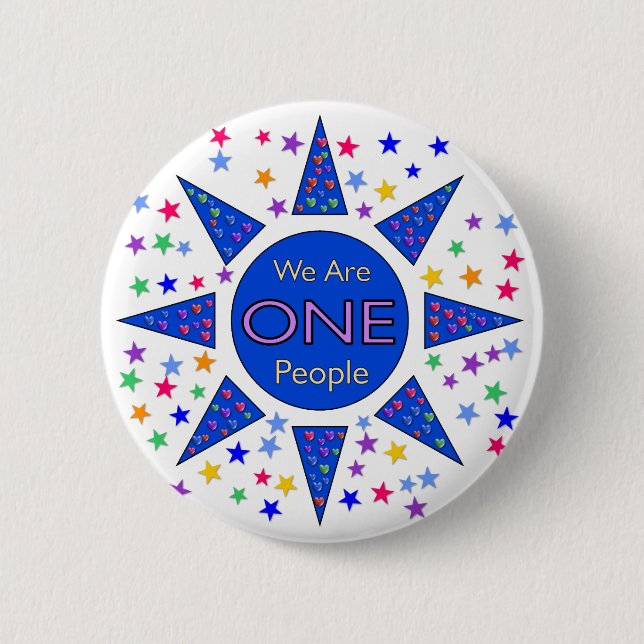 We Are One People Pinback Button (Front)