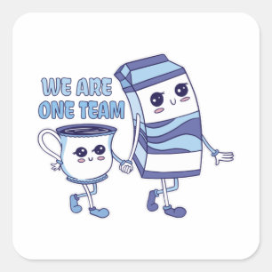 We are one Team Square Sticker