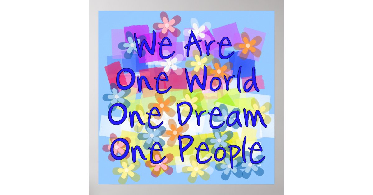 We are one world poster zazzle