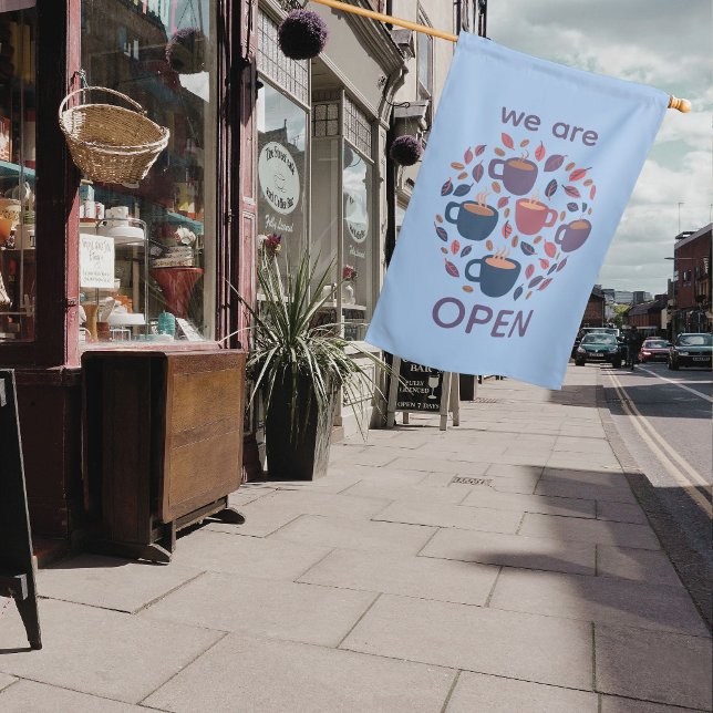 WE ARE OPEN Coffee Mugs Colorful Pattern House Flag (WE ARE OPEN Coffee Mugs Colorful Pattern Coffeeshop Cafe  Flag
)