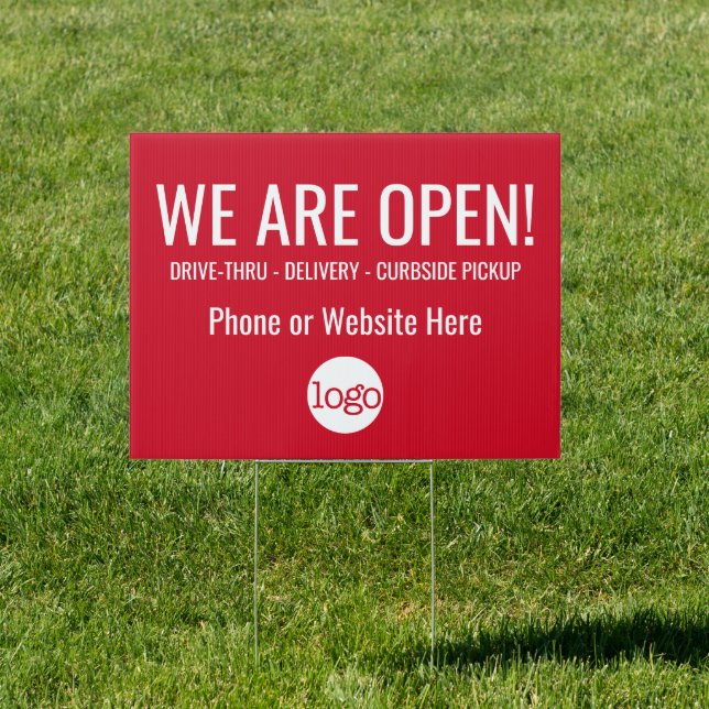 We are Open for curbside delivery pickup Sign (Insitu)