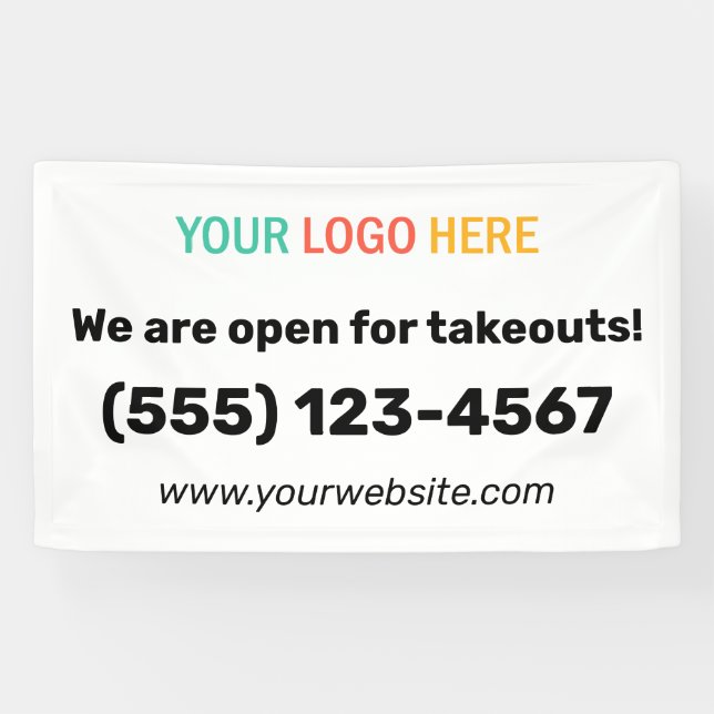 We Are Open For Takeouts Restaurant Small Business Banner (Horizontal)
