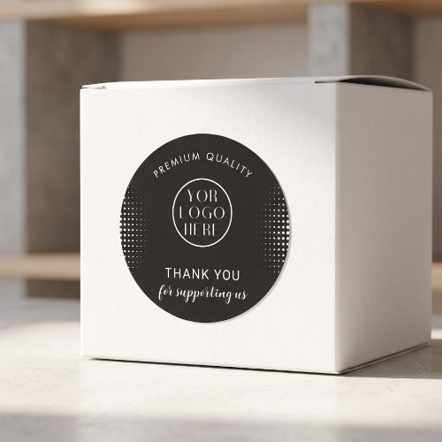 We Are Open Modern Logo Black And White Custom Classic Round Sticker