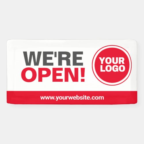 We are open template business banner sign