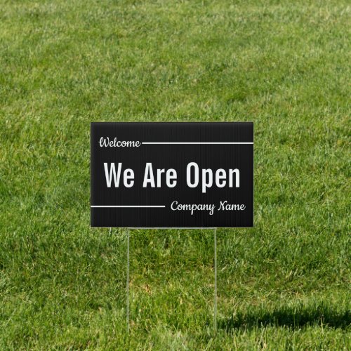 We Are Open Welcome Business Name Template Sign