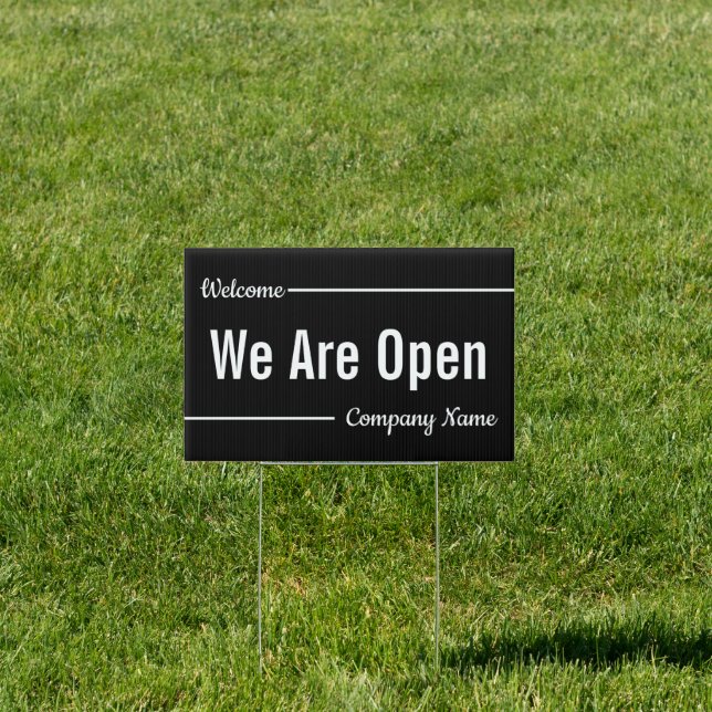 We Are Open Welcome Business Name Template Sign (Insitu)