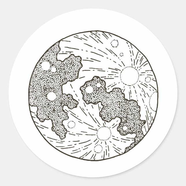 We Are Over The Moon Baby Shower  Classic Round Sticker (Front)