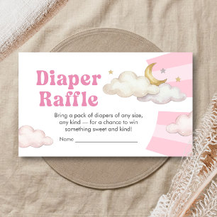 We are Over the Moon Baby Shower Diaper Raffle Enclosure Card