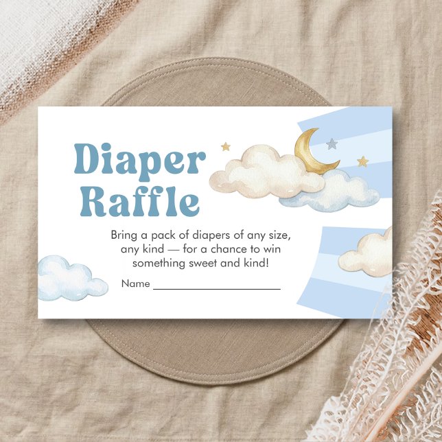 We are Over the Moon Baby Shower Diaper Raffle Enclosure Card (Over the Moon Baby Shower Diaper Raffle)