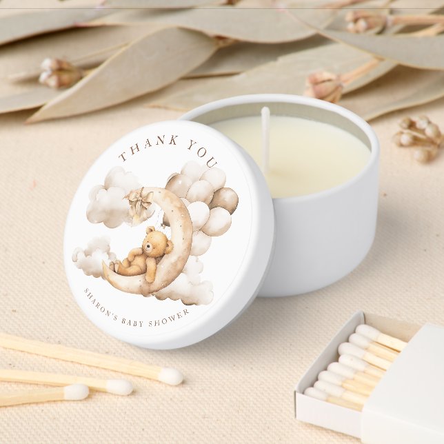 We are over the Moon Baby Shower Gender Neutral Mini Candle Favors (Insitu)