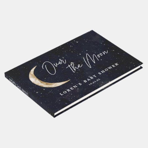 We Are Over The Moon Baby Shower  Guest Book