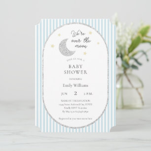We Are Over The Moon Baby Shower Invitation